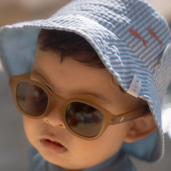 Little Dutch - Chapeau de soleil - Bleu fleurs/Bleu océan (Copie)