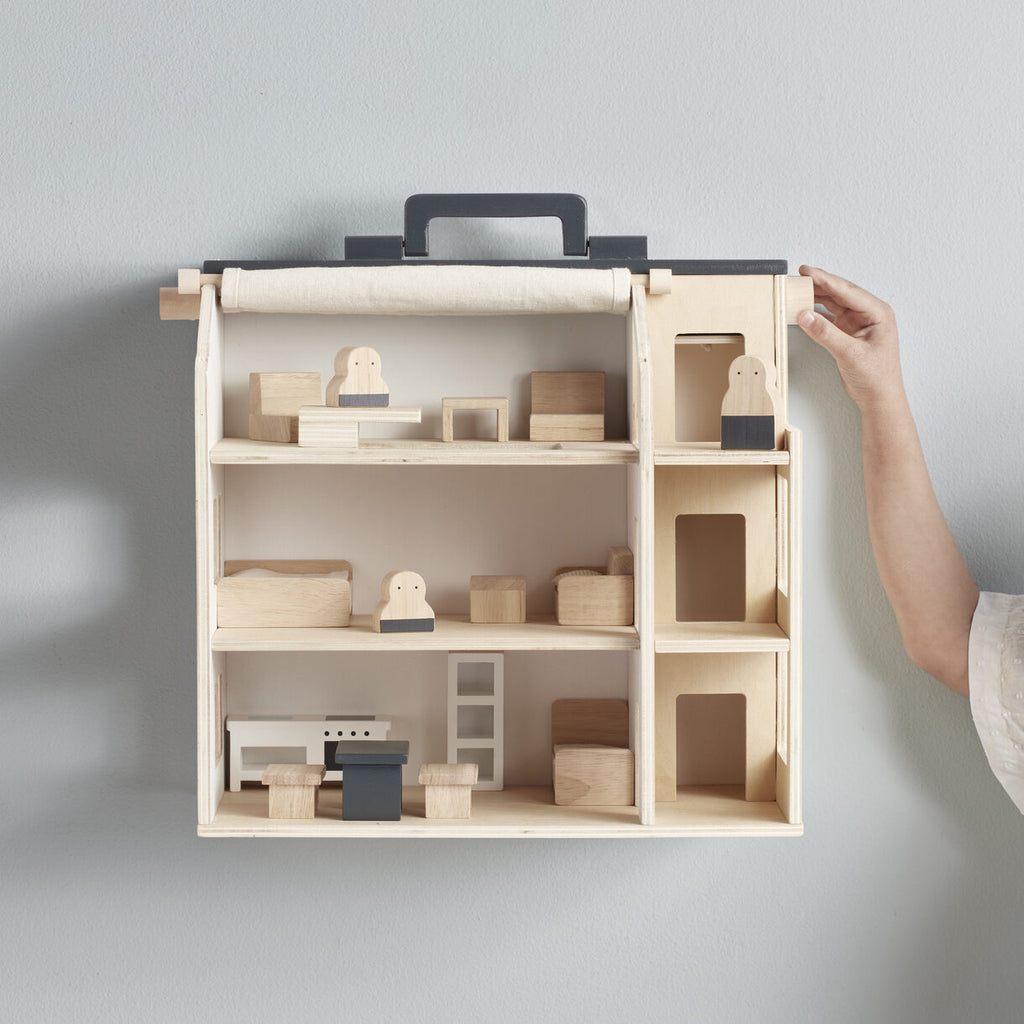 Kids Concept - Houten Poppenhuis Aiden met meubels, Rollenspel, Kid's Concept, Keekabuu
