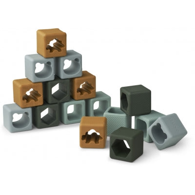 Liewood - Siliconen Stapelbare Bouwstenen  Loren, Blokken, Liewood, Keekabuu