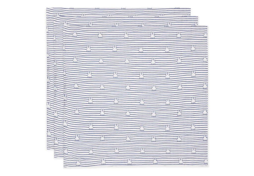 Jollein - Hydrofiele Multidoeken -  Miffy Stripe (70x70cm) 3 pack - Keekabuu