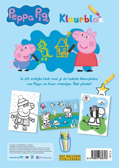 Gottmer Kinderboeken - Peppa Pig Kleurblok, Kleurplaten & stickers, Gottmer, Keekabuu