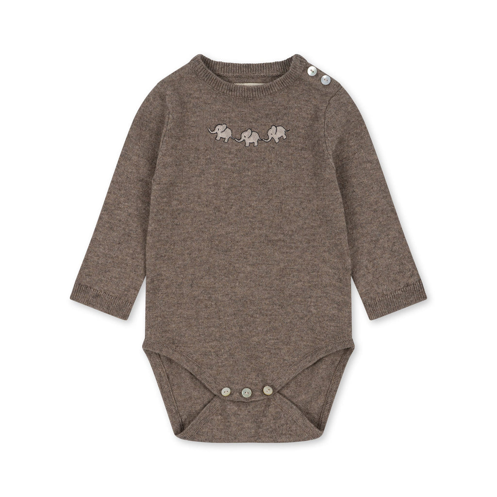Konges Slojd - Nubi knit romper - Bunny Brown Melange, Rompers, Konges Slojd, Keekabuu