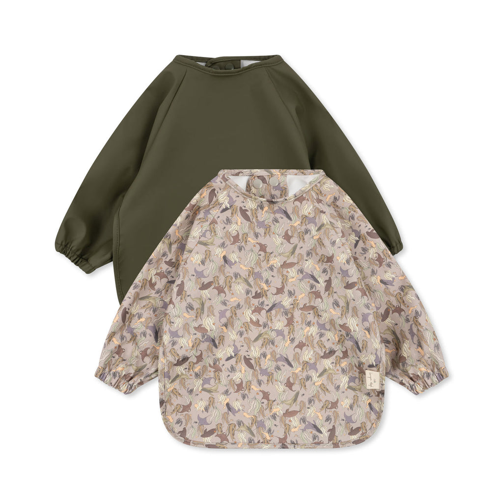 Konges Slojd - Set van 2 slabbetjes met mouwen -  Le grand bleu, Slabbetjes voor baby's en peuters, Konges Slojd, Keekabuu