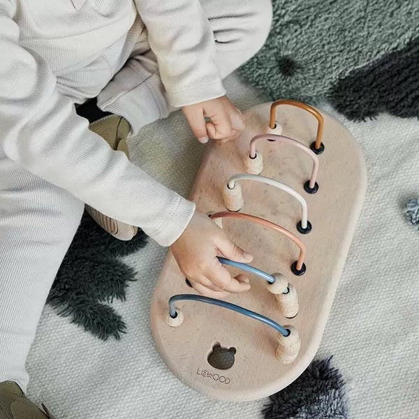 Liewood - Kralenframe Reagan - Blue Multi Mix, Houten Speelgoed, Liewood, Keekabuu