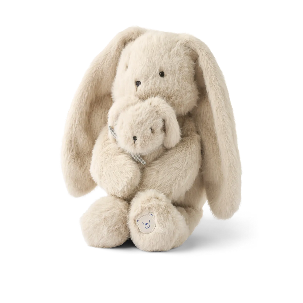 Liewood - Knuffelkonijn Berto - Mama en Baby Konijn - Mist (23 cm), Knuffeldier, Liewood, Keekabuu