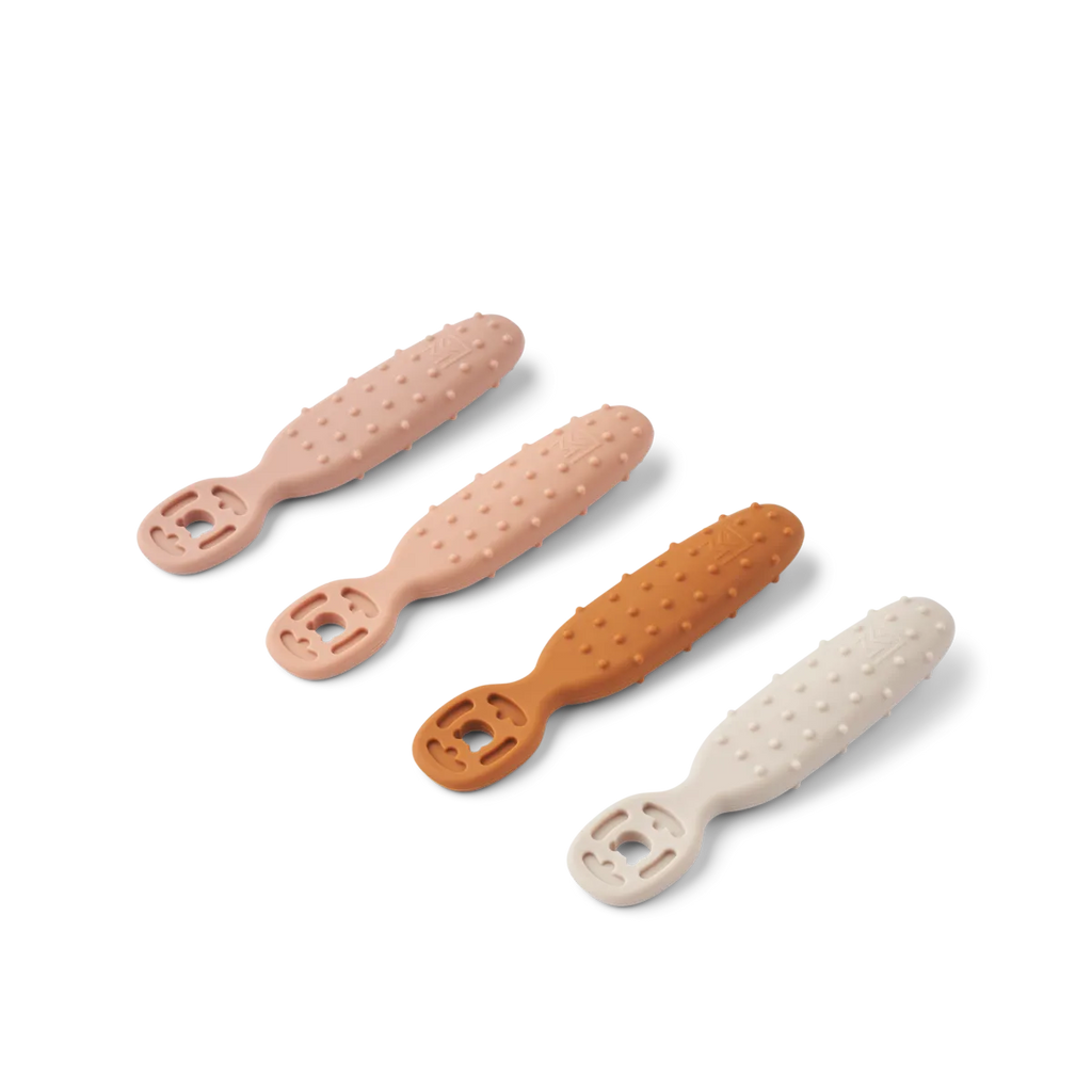 Liewood - Eerste set Baby Silicone Lepels - Caelia - (set van 4), Baby bestek, Liewood, Keekabuu