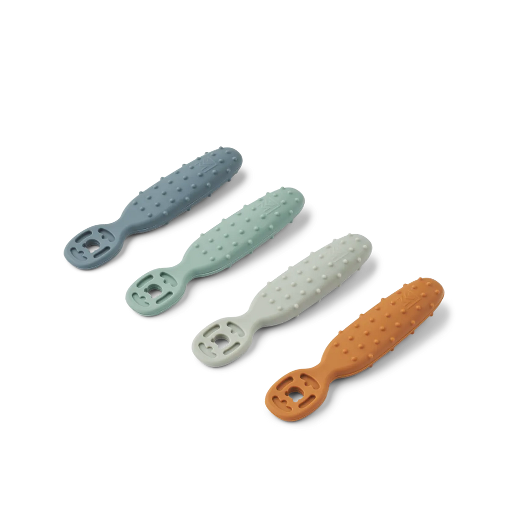 Liewood - Eerste set Baby Silicone Lepels - Caelia - (set van 4), Baby bestek, Liewood, Keekabuu