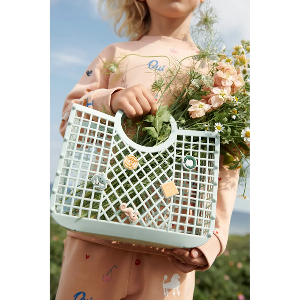 Liewood - Shopper- Samantha - Basket met Bedels - Light Peppermint, Tassen, Liewood, Keekabuu