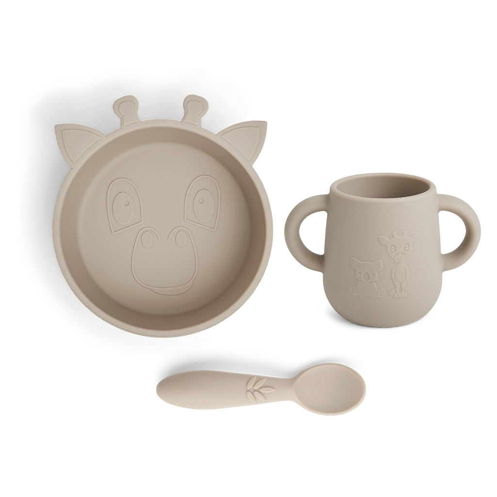 Nuuroo - Siliconen Serviesset Giraf Ebba - set van 3, Kinder servies, Nuuroo, Keekabuu