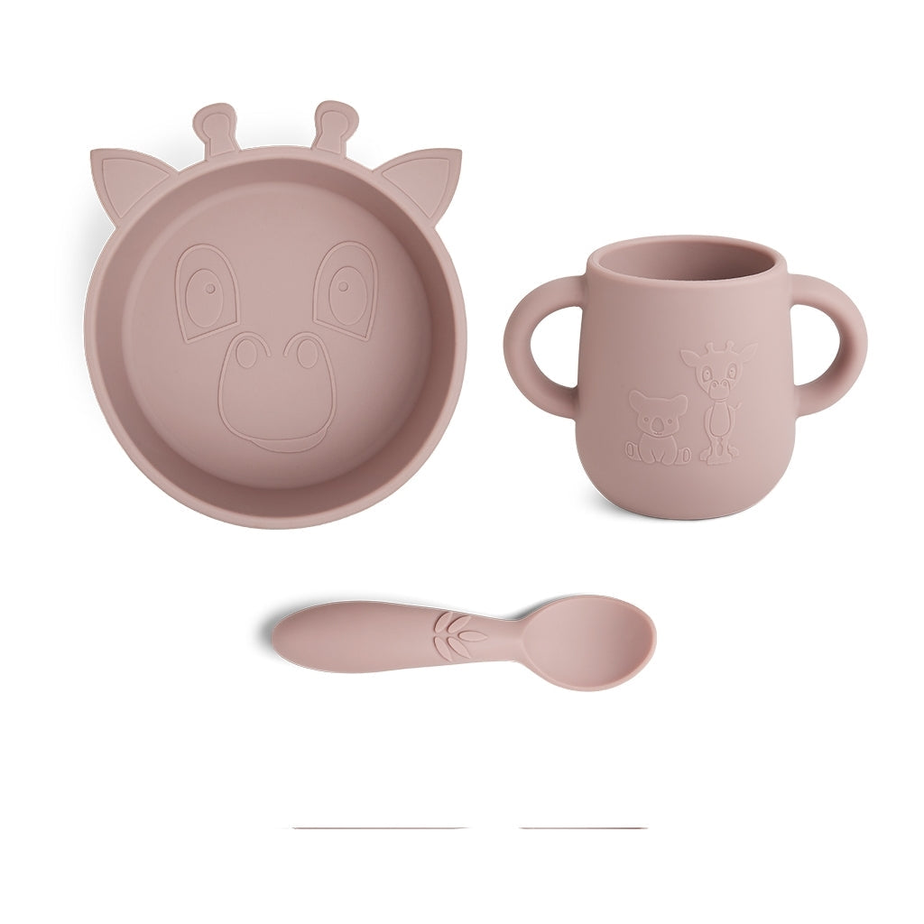Nuuroo - Siliconen Serviesset Giraf Ebba - set van 3, Kinder servies, Nuuroo, Keekabuu
