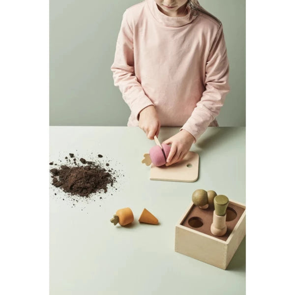 Kids Concept - Houten Vormenstoof Speelgoed - Plantenbak met Groente Kweekset, Activiteiten Speelgoed, Kid's Concept, Keekabuu