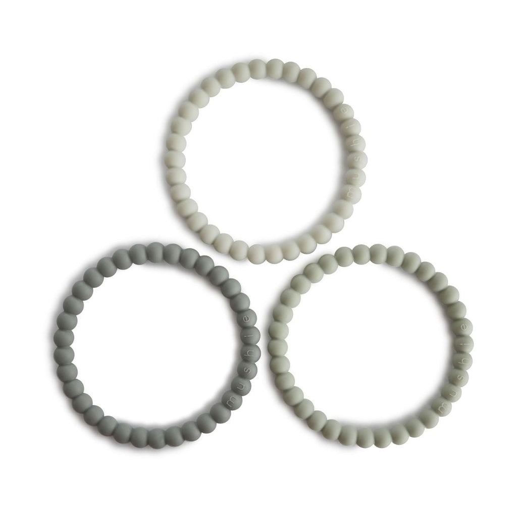 Mushie - Lot de 3 bracelets anneaux de dentition en silicone