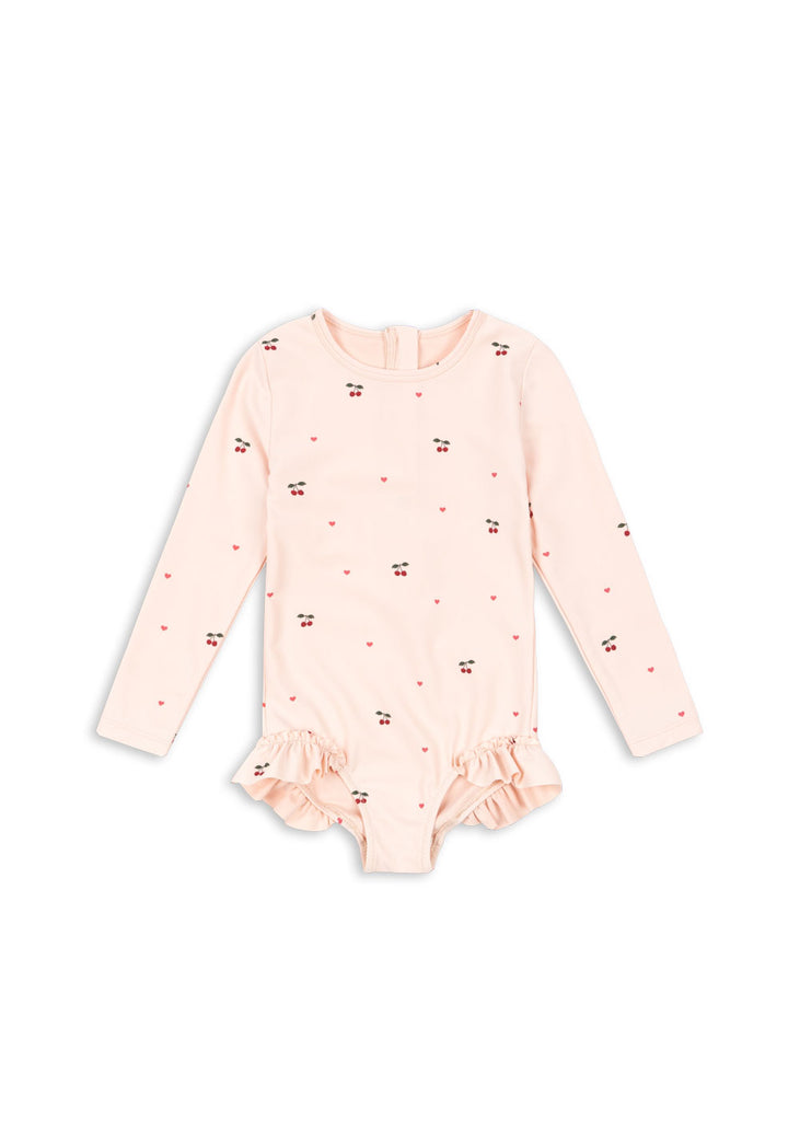 Konges Slojd - Badpak Merle - Cherry Coeur Rose - Zwempak met Lange Mouwen, Badpakken, Konges Slojd, Keekabuu