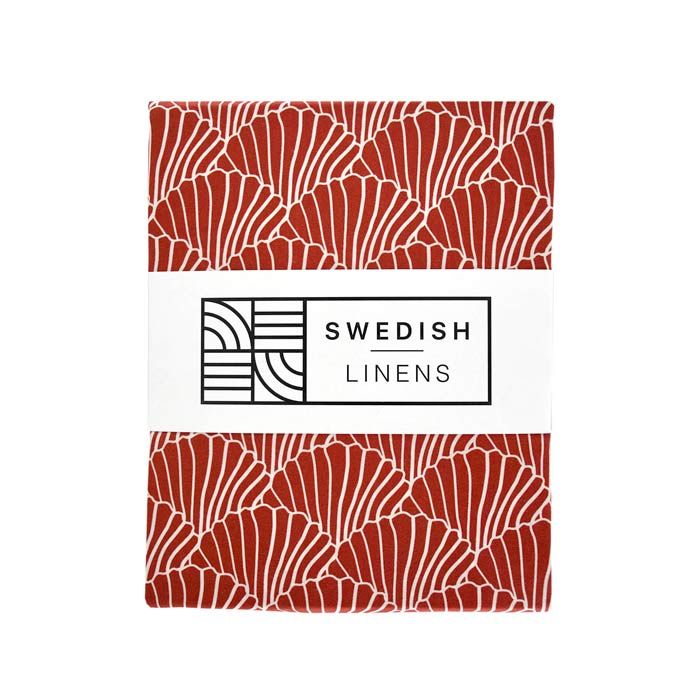 Swedish Linens - Jr. Bed Ledikant Hoeslaken Seashells (70x140cm), Hoeslakens, Swedish Linens, Keekabuu