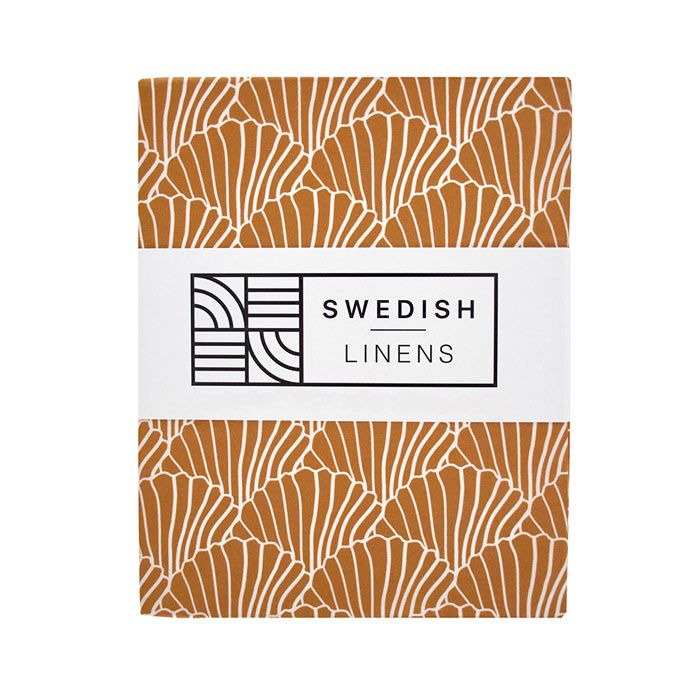 Swedish Linens - Jr. Bed Ledikant Hoeslaken Seashells (70x140cm), Hoeslakens, Swedish Linens, Keekabuu