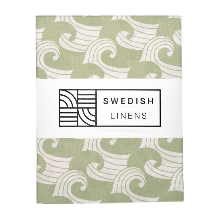 Swedish Linens - Jr. Bed Ledikant Hoeslaken Waves (70x140cm), Hoeslakens, Swedish Linens, Keekabuu