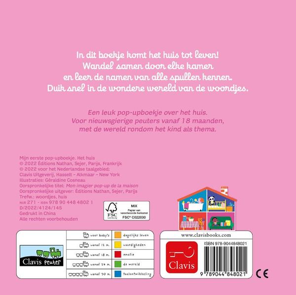 Clavis - Het huis Mijn eerste pop-upboekje, Peuterboeken, Clavis, Keekabuu