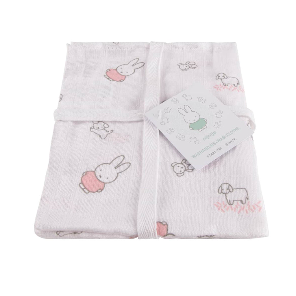 Briljant Baby  - Hydrofiel washandjes Nijntje (3 stuks), Washandjes, Briljant Baby, Keekabuu