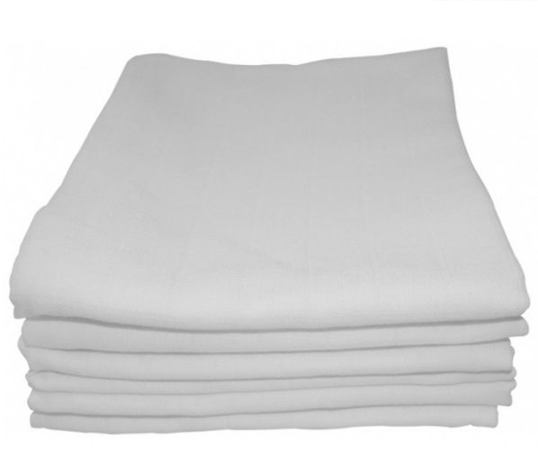 Briljant Baby - Hydrofiel Luiers Wit (6 stuks), Hydrofiele doeken, Briljant Baby, Keekabuu