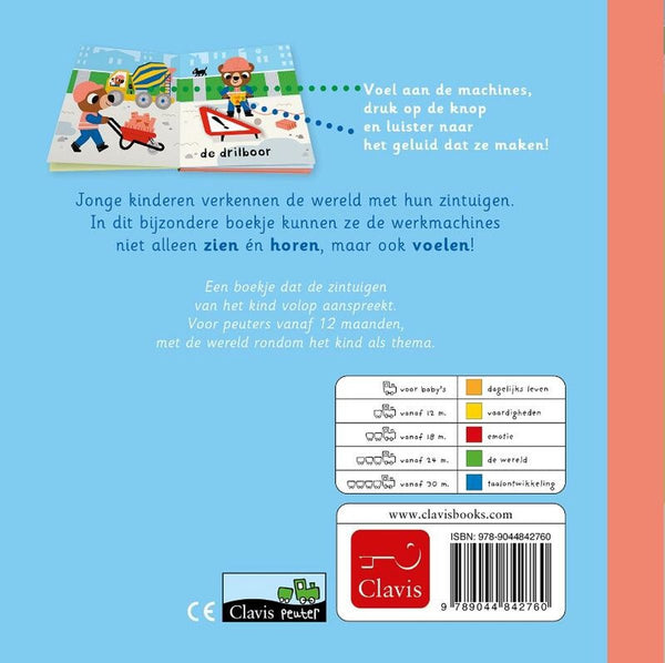 Clavis - Werkmachines - Voel en Geluidenboekje, Peuterboeken, Clavis, Keekabuu