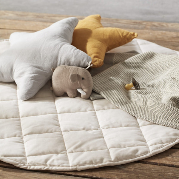 Kids Concept  - Zachte Ronde Gewatteerde Speelmat - Junior - Wit, Babygyms & speelkleden, Kid's Concept, Keekabuu