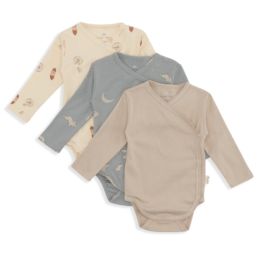 Konges Sløjd - Newborn overslagrompers Nuevo  (3 stuks), Rompertjes, Konges Slojd, Keekabuu