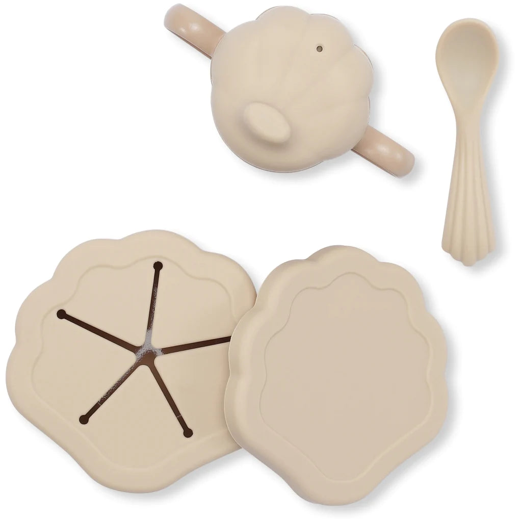 Konges Sløjd  - Silicone Serviesset Schelp, Kinderserviesset, Konges Slojd, Keekabuu