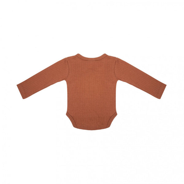 Little Indians Baby Overslagromper Lange mouw Amber Brown, Rompers, Little Indians, Keekabuu