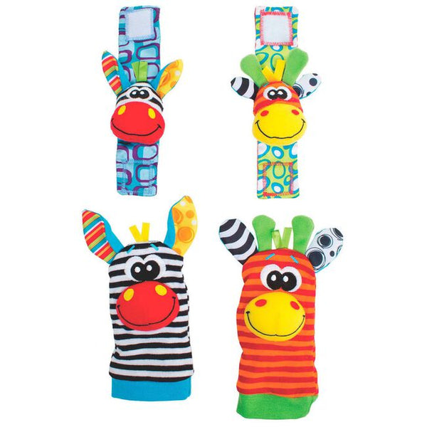 Playgro  - Pols en Voetrammelaarset Zebra & Giraf, Rammelaars, Playgro, Keekabuu