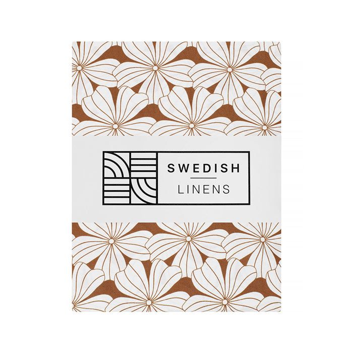 Swedish Linens - Ledikant Hoeslaken Flowers (60x120cm), Hoeslakens, Swedish Linens, Keekabuu