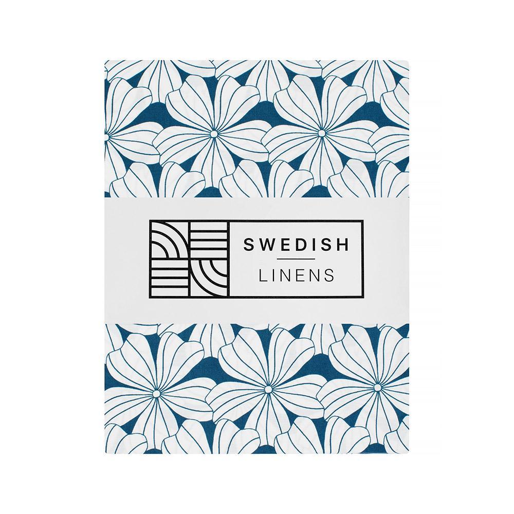Swedish Linens - Jr. Bed Ledikant Hoeslaken Flowers (70x160cm), Hoeslakens, Swedish Linens, Keekabuu