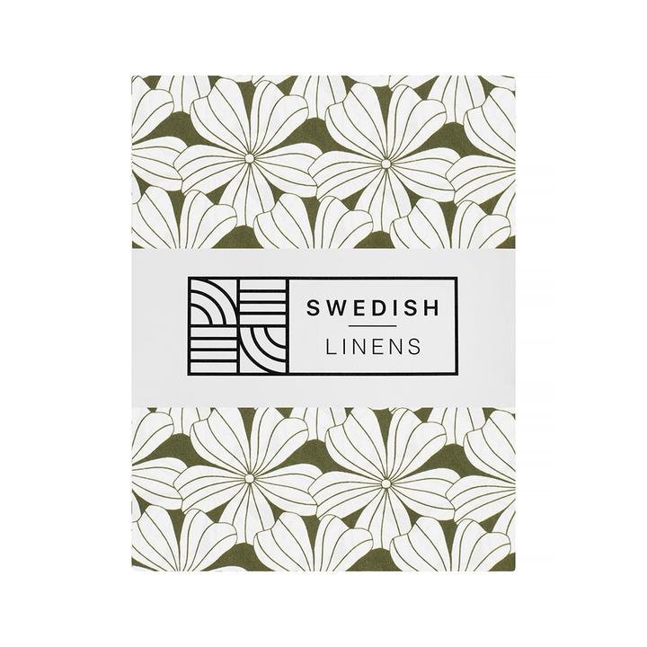 Swedish Linens - Jr. Bed Ledikant Hoeslaken Flowers (70x160cm), Hoeslakens, Swedish Linens, Keekabuu