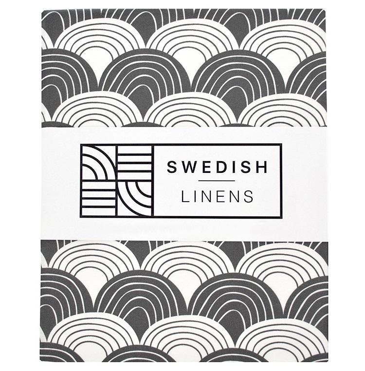 Swedish Linens - Ledikant Hoeslaken Rainbows (60x120cm), Hoeslakens, Swedish Linens, Keekabuu