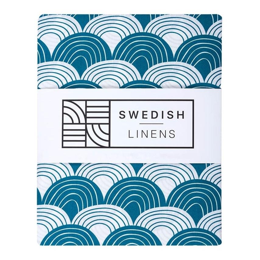Swedish Linens - Ledikant Hoeslaken Rainbows (60x120cm), Hoeslakens, Swedish Linens, Keekabuu