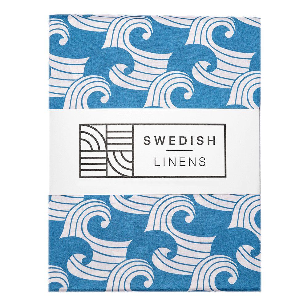 Swedish Linens - Jr. Bed Ledikant Hoeslaken Waves (70x140cm), Hoeslakens, Swedish Linens, Keekabuu