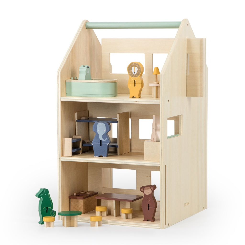 Trixie - Houten speelhuis met Accessoires, Poppenhuis, Trixie, Keekabuu