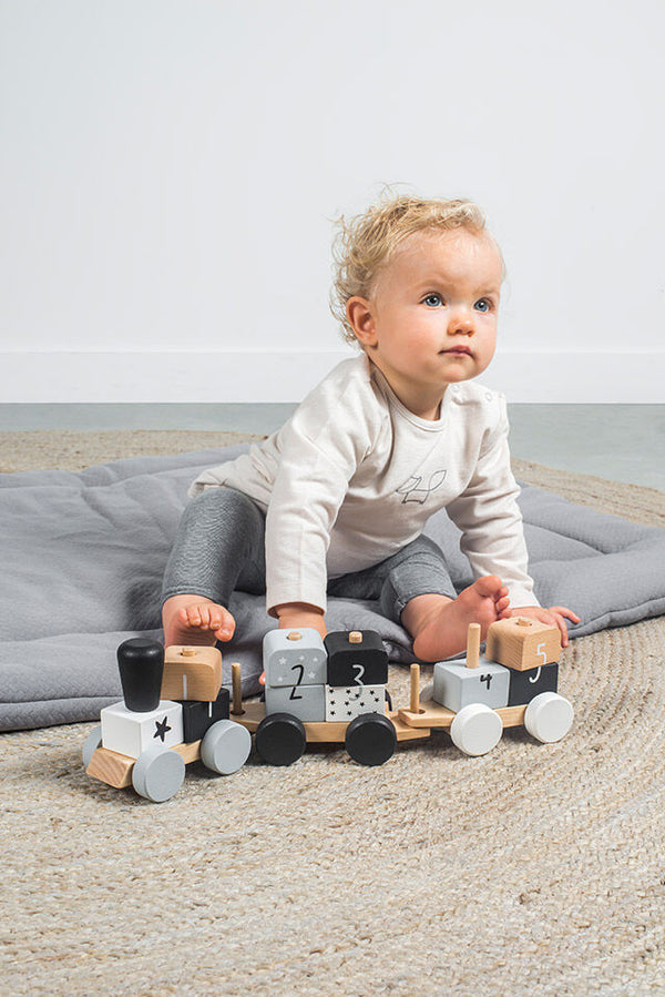 Jollein - Houten trein Stars | Pink & Grey, Voertuigen, Jollein, Keekabuu