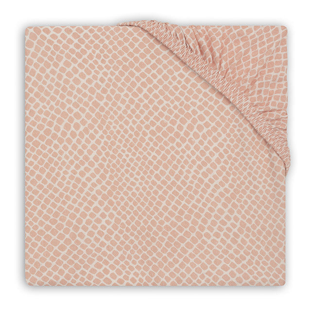 Jollein -  Wieg Hoeslaken Jersey | Snake Pale Pink, Hoeslakens, Jollein, Keekabuu